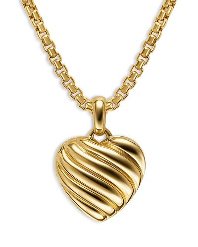 David Yurman David Yurman Sculpted Cable Heart Locket in 18K Yellow Gold, 23mm
