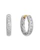 David Yurman David Yurman Sculpted Cable Huggie Hoop Earrings in Sterling Silver with Diamonds - 1