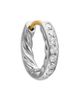 David Yurman David Yurman Sculpted Cable Huggie Hoop Earrings in Sterling Silver with Diamonds - 3