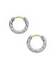 David Yurman David Yurman Sculpted Cable Huggie Hoop Earrings in Sterling Silver with Diamonds - 5