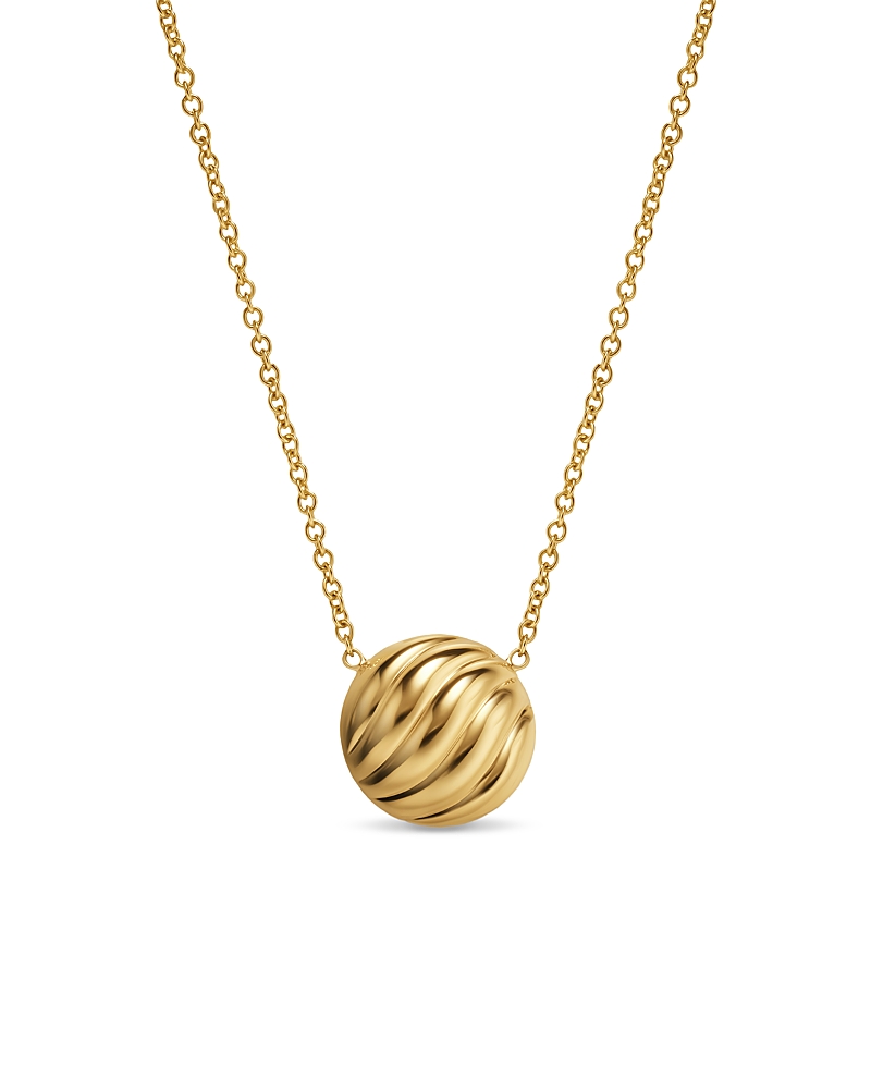 David Yurman David Yurman Sculpted Cable Pendant Necklace in 18K Yellow Gold, 10mm