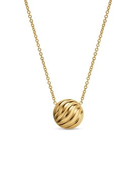 David Yurman David Yurman Sculpted Cable Pendant Necklace in 18K Yellow Gold, 10mm