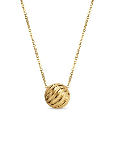 David Yurman David Yurman Sculpted Cable Pendant Necklace in 18K Yellow Gold, 10mm
