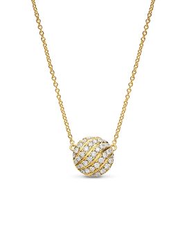 David Yurman David Yurman Sculpted Cable Pendant Necklace in 18K Yellow Gold with Diamonds, 10mm
