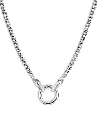 David Yurman David Yurman Smooth Amulet Box Chain Necklace in Sterling Silver, 2.7mm