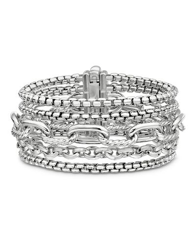 David Yurman David Yurman Sterling Silver Multi-Row Chain Bracelet