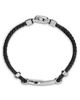 David Yurman David Yurman Streamline Cross Station Bracelet in Black Leather with Sterling Silver, 17mm - 2