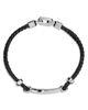 David Yurman David Yurman Streamline Cross Station Bracelet in Black Leather with Sterling Silver and 14K Yellow Gold, 17mm - 2