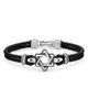 David Yurman David Yurman Streamline Star of David Bracelet in Black Leather with Sterling Silver, 18mm - 1