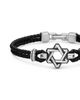 David Yurman David Yurman Streamline Star of David Bracelet in Black Leather with Sterling Silver, 18mm - 4