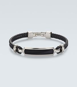 David Yurman David Yurman Streamline® sterling silver and leather bracelet with onyx