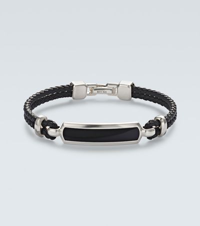 David Yurman David Yurman Streamline® sterling silver and leather bracelet with onyx