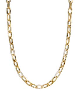 David Yurman Dy Madison Chain Necklace in 18K Yellow Gold with Diamonds, 8.5mm