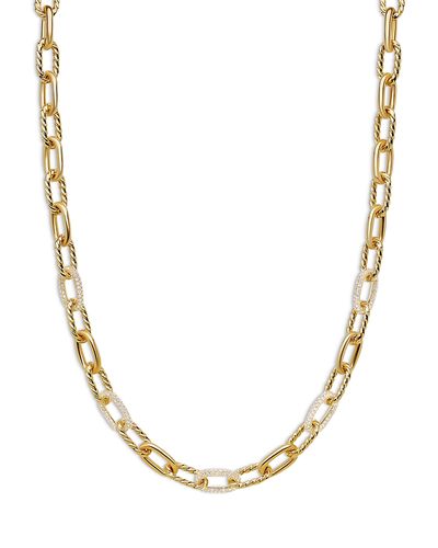 David Yurman Dy Madison Chain Necklace in 18K Yellow Gold with Diamonds, 8.5mm