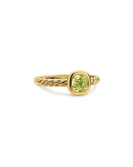 David Yurman Dy Mercer A Color Cable Ring in 18K Yellow Gold with Peridot 5.5mm