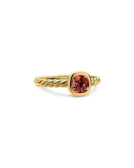 David Yurman Dy Mercer A Color Cable Ring in 18K Yellow Gold with Rhodolite Garnet 5.5mm