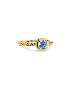 David Yurman Dy Mercer A Color Cable Ring in 18K Yellow Gold with Sky Blue Topaz 5.5mm