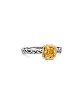 David Yurman Dy Mercer A Color Cable Ring in Sterling Silver with 14K Yellow Gold and Citrine 5.5mm