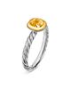 David Yurman Dy Mercer A Color Cable Ring in Sterling Silver with 14K Yellow Gold and Citrine 5.5mm - 2