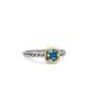 David Yurman Dy Mercer A Color Cable Ring in Sterling Silver with 14K Yellow Gold and Hampton Blue Topaz 5.5mm - 1