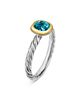 David Yurman Dy Mercer A Color Cable Ring in Sterling Silver with 14K Yellow Gold and Hampton Blue Topaz 5.5mm - 2