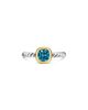 David Yurman Dy Mercer A Color Cable Ring in Sterling Silver with 14K Yellow Gold and Hampton Blue Topaz 5.5mm - 3