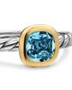 David Yurman Dy Mercer A Color Cable Ring in Sterling Silver with 14K Yellow Gold and Hampton Blue Topaz 5.5mm - 4
