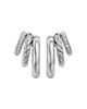 David Yurman Dy Mercer A Multi Row Earrings in Sterling Silver with Diamonds, 18mm - 1