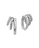 David Yurman Dy Mercer A Multi Row Earrings in Sterling Silver with Diamonds, 18mm - 2