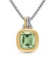 David Yurman Dy Mercer Color Amulet in Sterling Silver with 18K Yellow Gold, Prasiolite and Diamonds, 13mm - 1