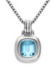 David Yurman Dy Mercer Color Amulet in Sterling Silver with 18K Yellow Gold, Sky Blue Topaz and Diamonds, 13mm - 3