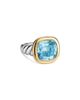 David Yurman Dy Mercer Color Stone Ring in Sterling Silver with 14K Yellow Gold and Sky Blue Topaz, 13.5mm - 1