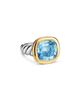 David Yurman Dy Mercer Color Stone Ring in Sterling Silver with 14K Yellow Gold and Sky Blue Topaz, 13.5mm - 3