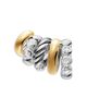 David Yurman Dy Mercer Multi Hoop Climber Earrings in Sterling Silver with 18K Yellow Gold and Diamonds, 20.6mm - 3