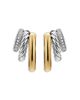 David Yurman Dy Mercer Multi Row Earrings in Sterling Silver with 14K Yellow Gold and Diamonds, 18mm - 1