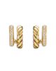 David Yurman Dy Mercer Two Row Hoop Earrings in 18K Yellow Gold with Diamonds, 12mm - 1
