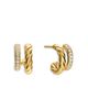 David Yurman Dy Mercer Two Row Hoop Earrings in 18K Yellow Gold with Diamonds, 12mm - 2