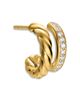 David Yurman Dy Mercer Two Row Hoop Earrings in 18K Yellow Gold with Diamonds, 12mm - 5
