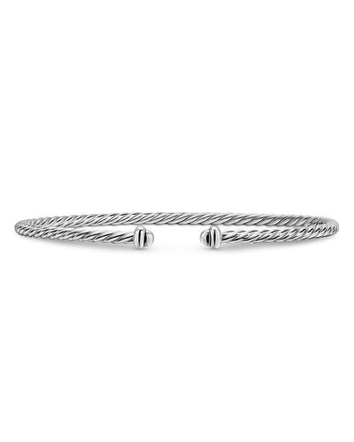 David Yurman Micro Cable Flex Bracelet in Sterling Silver, 2.6mm