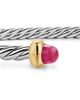 David Yurman Micro Cable Flex Bracelet in Sterling Silver with 14K Yellow Gold and Rubies - 5