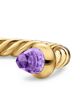 David Yurman Micro Cablespira Flex Open Ring in 18K Yellow Gold with Amethyst, 2.5mm - 4