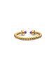 David Yurman Micro Cablespira Flex Open Ring in 18K Yellow Gold with Amethyst, 2.5mm - 5