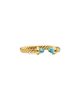 David Yurman Micro Cablespira Flex Open Ring in 18K Yellow Gold with Aquamarine, 2.5mm - 1