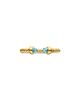 David Yurman Micro Cablespira Flex Open Ring in 18K Yellow Gold with Aquamarine, 2.5mm - 3