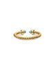 David Yurman Micro Cablespira Flex Open Ring in 18K Yellow Gold with Aquamarine, 2.5mm - 5
