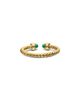 David Yurman Micro Cablespira Flex Open Ring in 18K Yellow Gold with Blue Sapphires, 2.5mm - 5