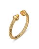 David Yurman Micro Cablespira Flex Open Ring in 18K Yellow Gold with Citrine, 2.5mm - 2