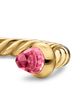 David Yurman Micro Cablespira Flex Open Ring in 18K Yellow Gold with Pink Tourmalines, 2.5mm - 4