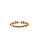 David Yurman Micro Cablespira Flex Open Ring in 18K Yellow Gold with Pink Tourmalines, 2.5mm - 5