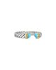 David Yurman Petite Cable Open Ring in Sterling Silver with 14K Yellow Gold, 3.4mm - 1